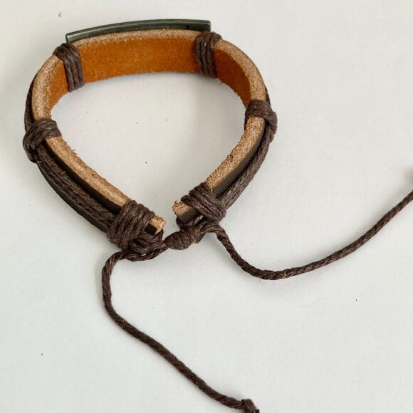 Vintage The Lords Prayer Leather Bracelet Mens Womens Adjustable Rope Catholic - Picture 8 of 10